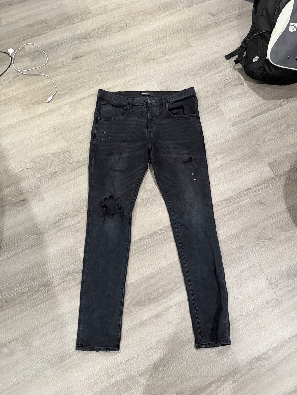 Men's Black Skinny Ripped Jeans - Distressed Slim Fit